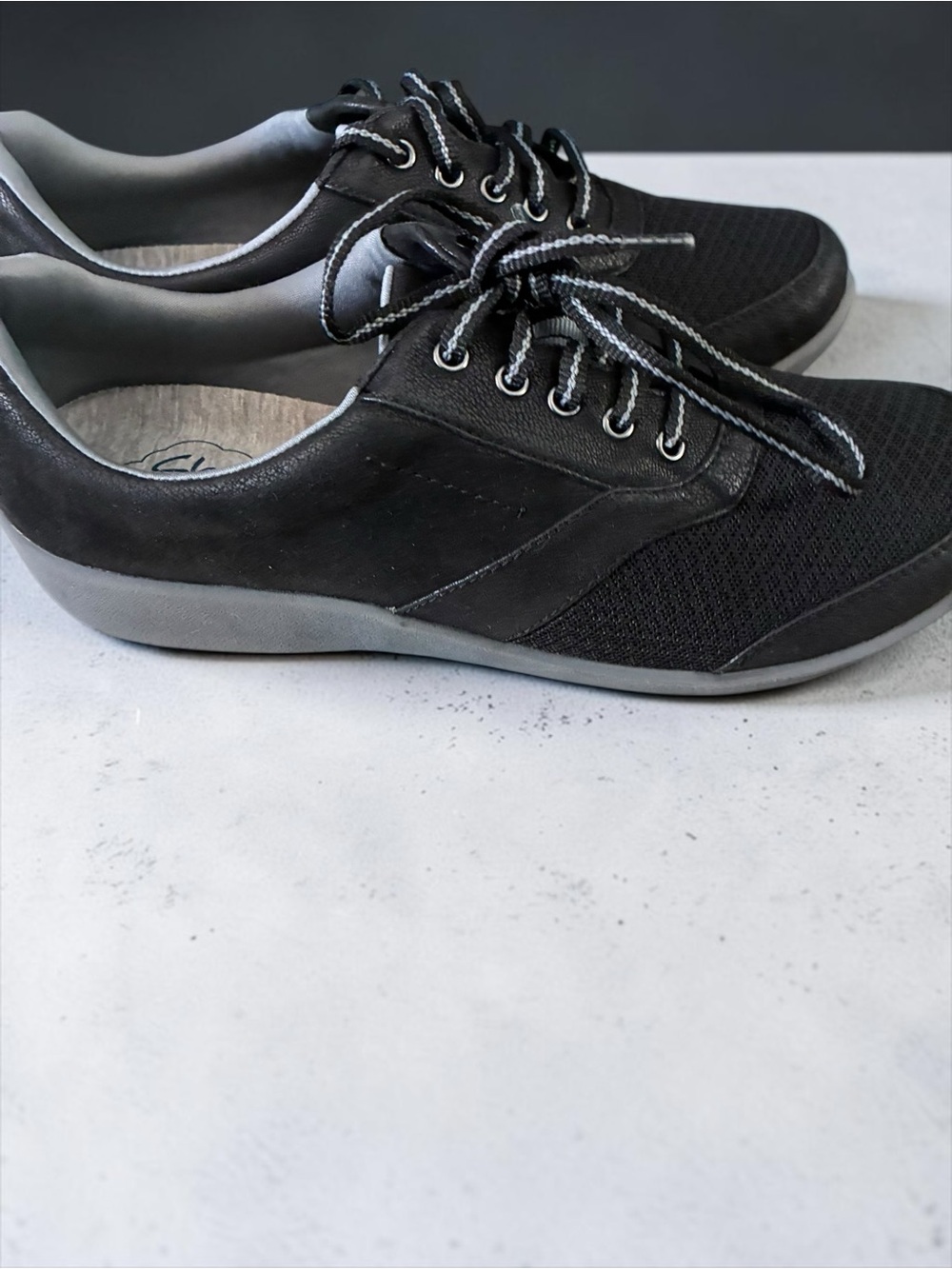 Clarks Cloudsteppers Sillian Emma Black Sneakers Womens 9M Lace Up Shoes